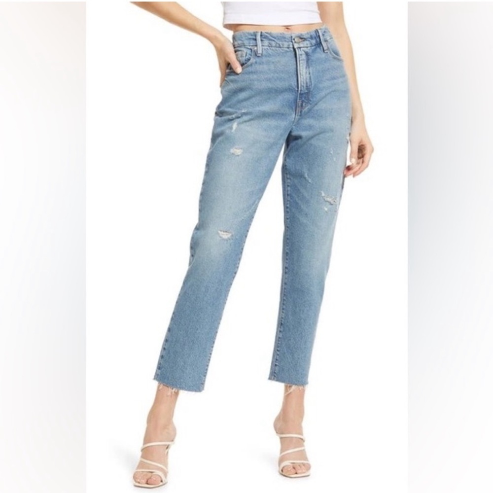 Good American Good Classic Distressed Hi-Rise Jeans - Picture 4 of 10